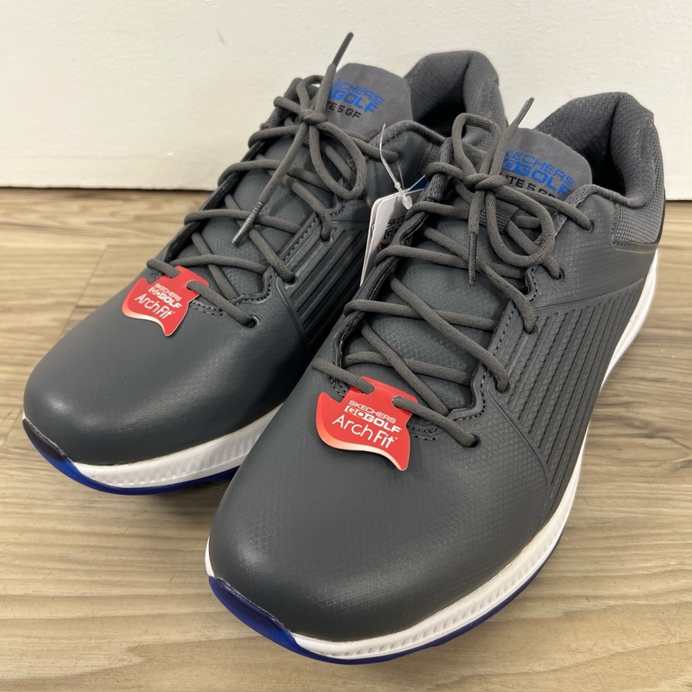 Skechers Go Golf Elite 5 GF Grey/Blue Waterproof Arch Fit Men’s Size 8 NWOB
